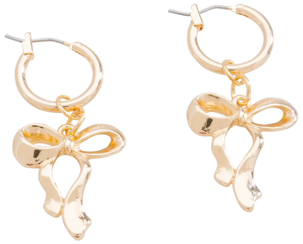 Örhängen med hoops och rosett - guld