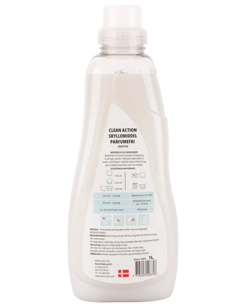 Clean Action - Skyllemiddel 1000 ml - Parfumefri