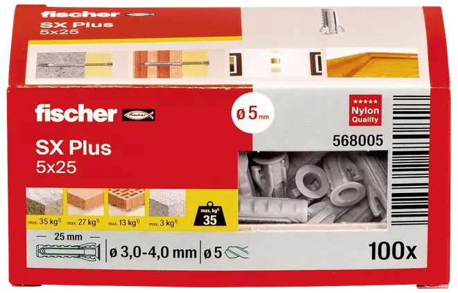 Fischer Uni plug SX plus 5 x 25 mm 100 stk.