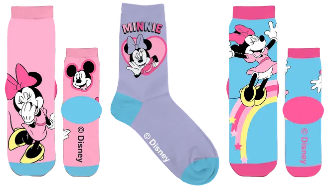 Minnie strømper 3-pak - ass. motiver