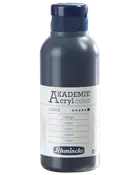 500 ml flaska Schmincke Akademie Acryl color akrylfärg i indigo. Skruvlock, robust plastbehållare och etikett med färginformation och varumärkeslogotyp.