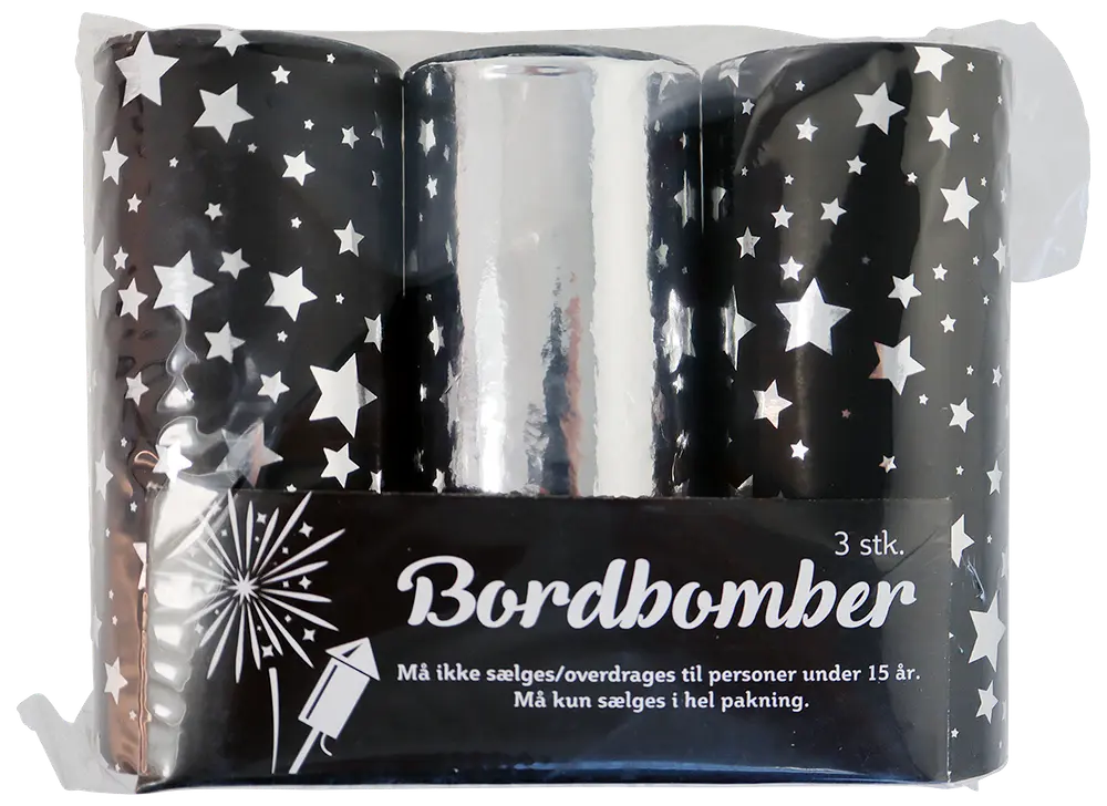 Bordbombe 10 cm - assorterede farver