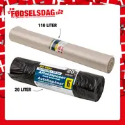 To ruller med affaldsposer, 110 liter og 20 liter
