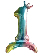 Folieballon Regnbue med krone 70 cm - Nr 1