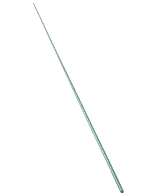Grön metallstöd för trädgård, cirka 180 cm lång, med räfflad yta för extra grepp. Perfekt för att stötta växter, klätterväxter eller små träd utomhus.