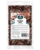 45g återförslutningsbar påse Taste of Nature pepparmix, hela korn av svart, vit, grön och rosa peppar. Perfekt för nymalen peppar till matlagning.