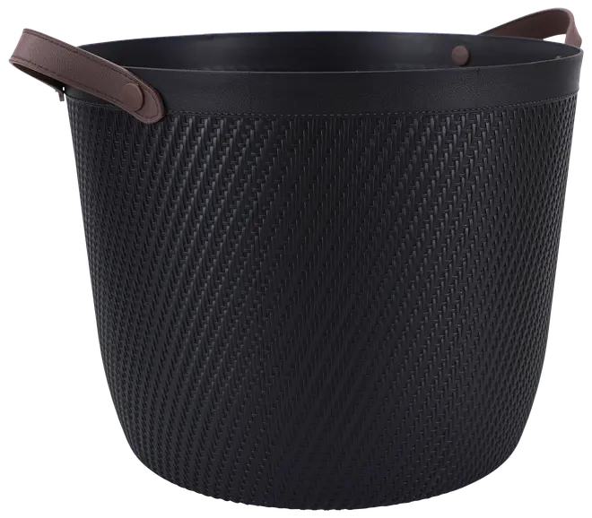 Förvaringskorg plast rund svart