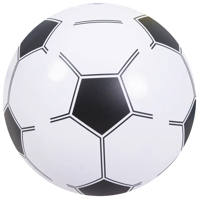 Klassisk fodbold med sorte og hvide fem- og sekskantede felter, lavet af syntetisk materiale. Standard størrelse, velegnet til udendørs leg og træning.