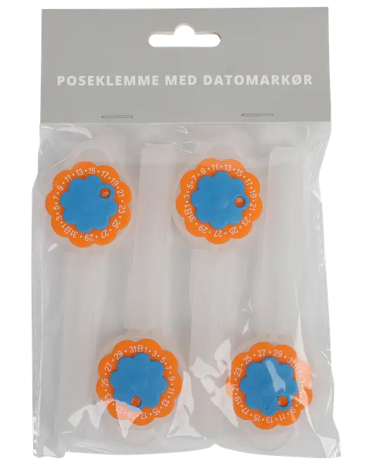 Poseklemme med datomarkør - 4 stk