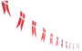 Snor med små dannebrogsflag, røde med hvidt kors, fastgjort til hvid snor. Perfekt til festlig pynt, fødselsdage eller nationale begivenheder. Til indendørs og udendørs brug.