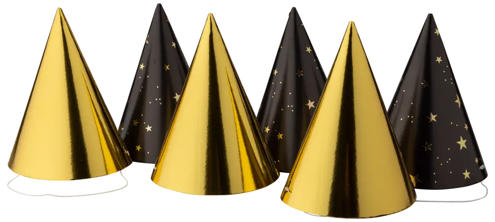 Nyårshat stjärnor 6-pack