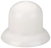 Frostad glaskupa med kupolform och bred, utåtvinklad kant. Sprider ljuset mjukt, passar tak- eller väggarmaturer. Slät, ogenomskinlig yta för modern inredning.