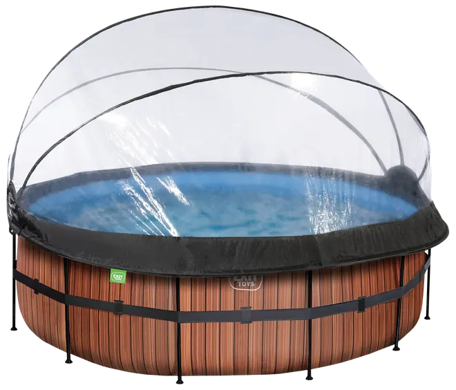 EXIT TOYS Pool Ø427x122cm med pumpe og skærm - Brun