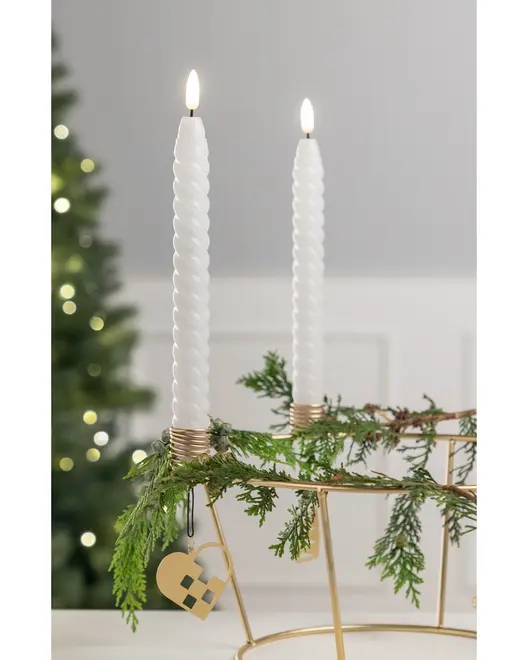 Stearinljus led snurrade 2 st