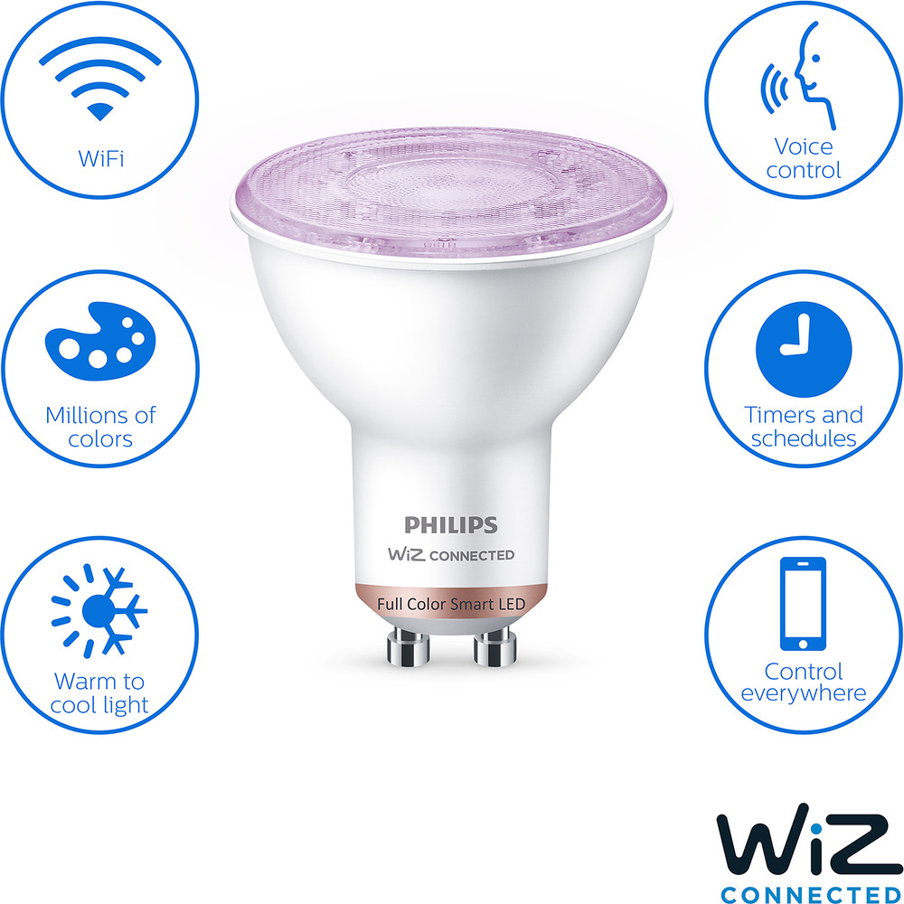 PHILIPS Smart LED reflektorlampa 4,7W GU10 2-pack - Full Color