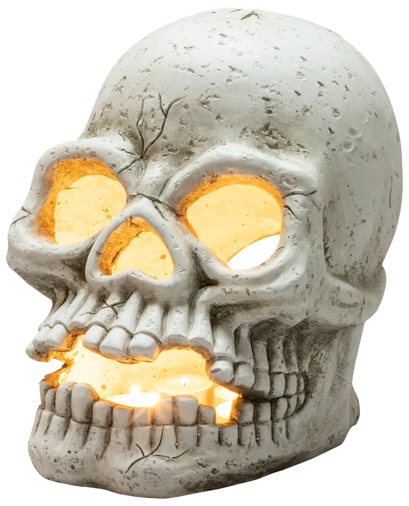 Dödskalle ljus 26 cm halloween