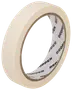 Beige malertape-rulle med "DROPPEN" mærke på inderkernen. Mellem bredde, velegnet til maling, mærkning eller generel brug. Glat paperoverflade, let at rive over.