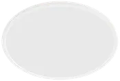 Rund hvid serveringsbakke i plastik med forhøjet kant, glat overflade og enkelt design. Perfekt til servering af mad eller drikkevarer.