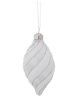Julgranskula med velour Ø8 cm - Vit