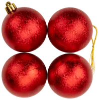 Julkulor shine röd 4-pack