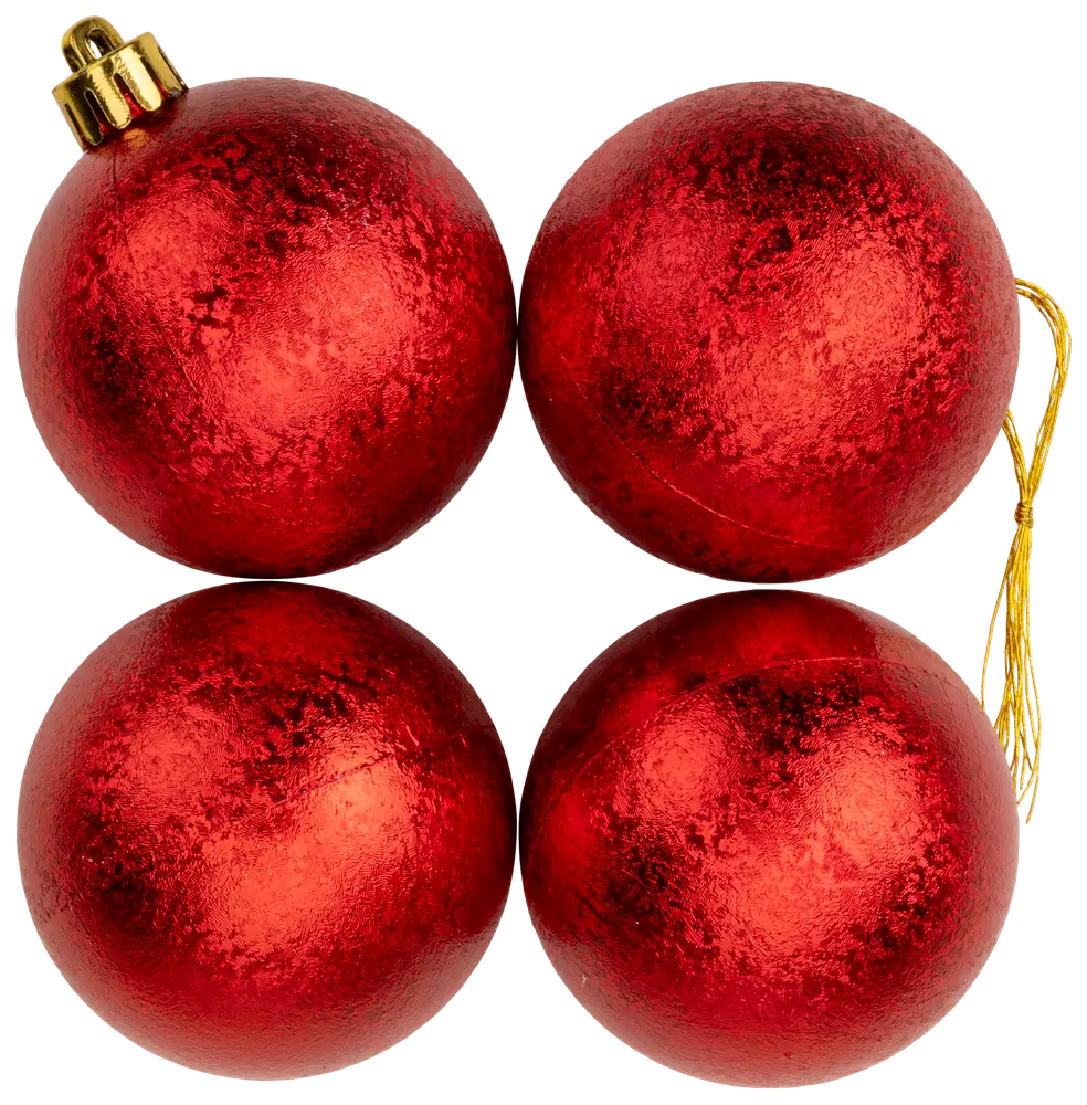 Julkulor shine röd 4-pack