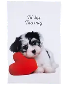 Kort med kuvert 11x17 cm - hund med hjerte