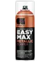 Aerosol spraymaling i metallic kobberfinish, mærket Cosmos Lac Easy Max, med sort og kobberdesign samt gennemsigtig beskyttelseshætte.