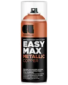 Aerosol spraymaling i metallic kobberfinish, mærket Cosmos Lac Easy Max, med sort og kobberdesign samt gennemsigtig beskyttelseshætte.