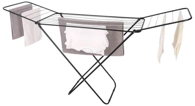 Torkställning med vingar 18 m - svart