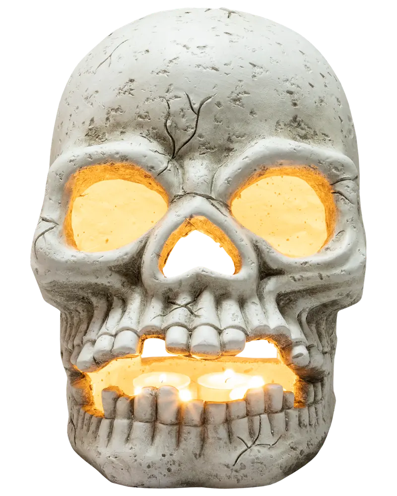 Dödskalle ljus 26 cm halloween