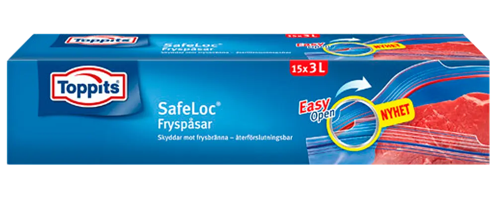 Toppits Safeloc frysepose 3 L 15 stk. billede 2