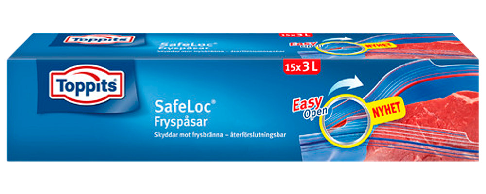 Toppits Safeloc frysepose 3 L 15 stk.