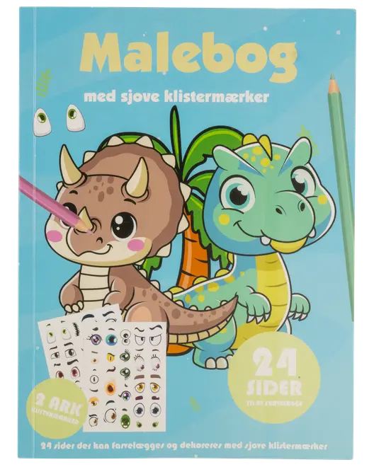 Malebog med klistermærker - assorteret
