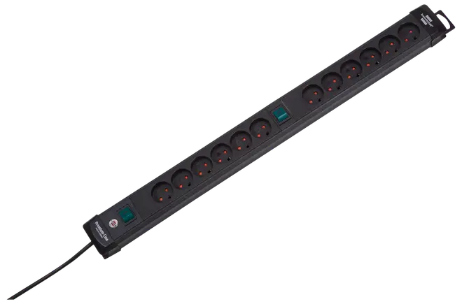 Stikdåse 2 x 6 udtag - sort