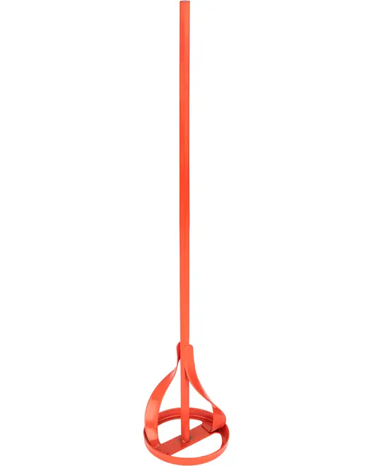 Orange metalblander med langt lige skaft og rund ringbase med buede blade.