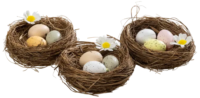 Påskägg i rede 3-pack