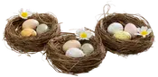 Påskeæg i rede 3-pak