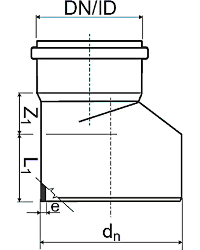 PP reduktionsrør 40 x 32 mm