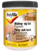 Polyfilla maling- og lakfjerner til træ, 500 ml bøtte med sort låg. Hurtig, effektiv virkning, skader ikke træet, til indendørs og udendørs brug.