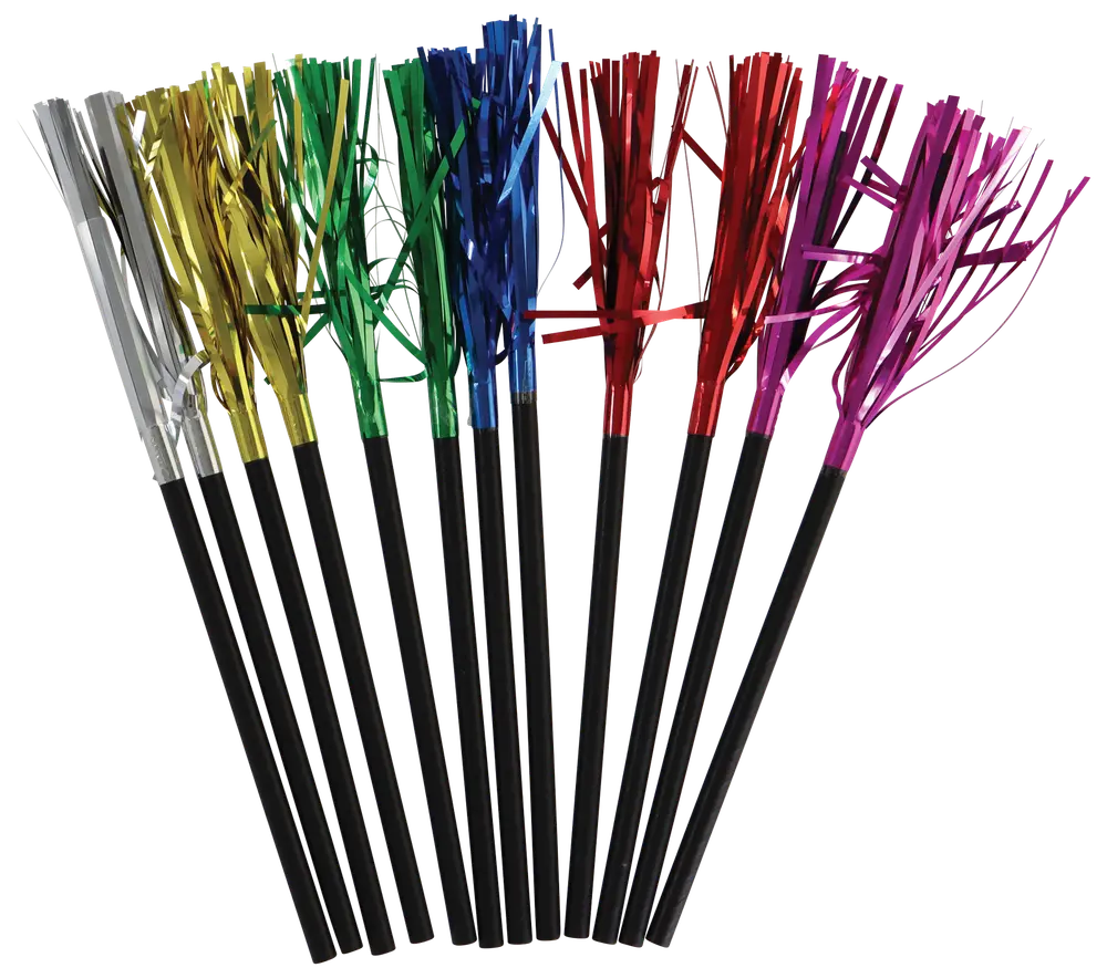 Papirsugerør - sort/folie 12-pak