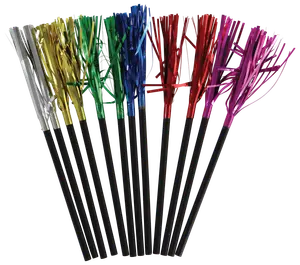 Papirsugerør - sort/folie 12-pak