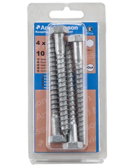 FRANSK TRÄSKRUV 10X100 4 ST