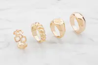 Ring bred 4 st - guld