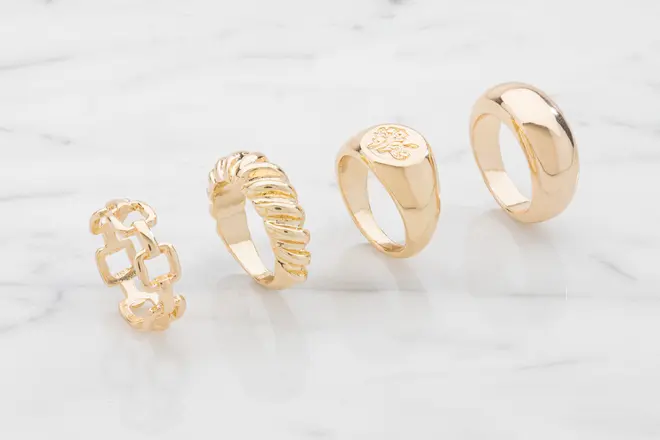 Ring bred 4 stk. - guld