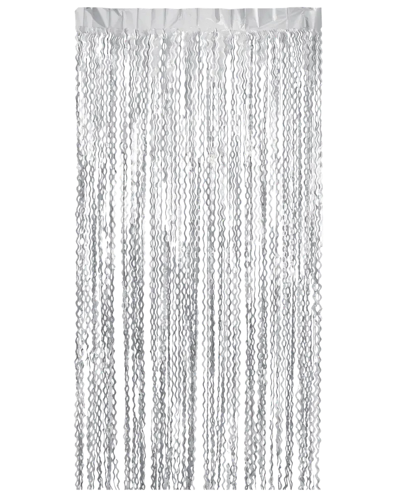 Glitterdraperi med vågor - silver