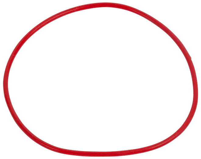 Röd plastrockring, cirkelformad, lätt och hållbar, passar barn eller vuxna för träning, dans eller lek. Slät yta för bekvämt grepp och snurr.