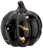 Pumpa med fladdermöss och LED - Ø12 cm