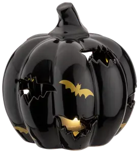 Pumpa med fladdermöss och LED - Ø12 cm