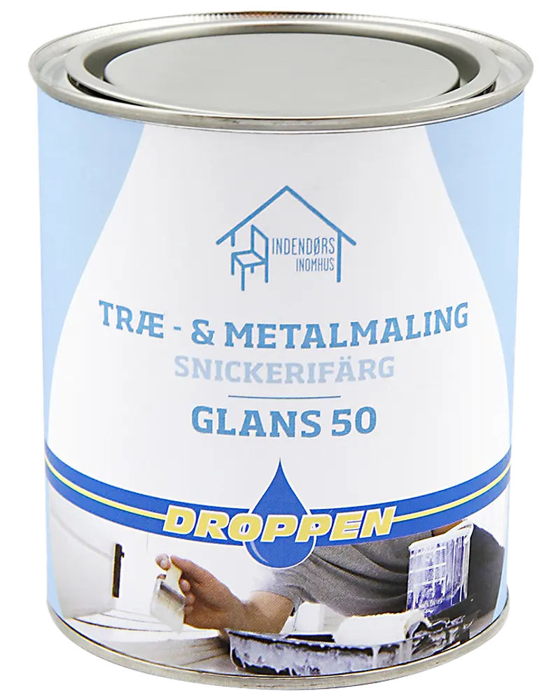 Droppen Træ- og metalmaling 0,75 L glans 50 - hvid