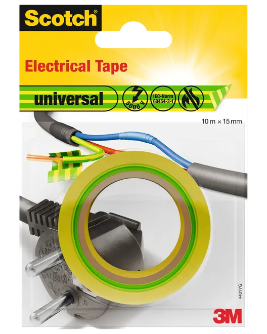 Scotch® Isoleringstape 10 meter x 15 mm -  Grøn/Gul
